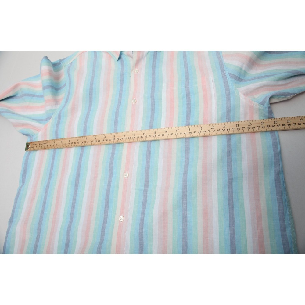 Tommy Bahama Men's XL Casual Button-Down Shirt Striped Linen Blend Pastel - Picture 6 of 11
